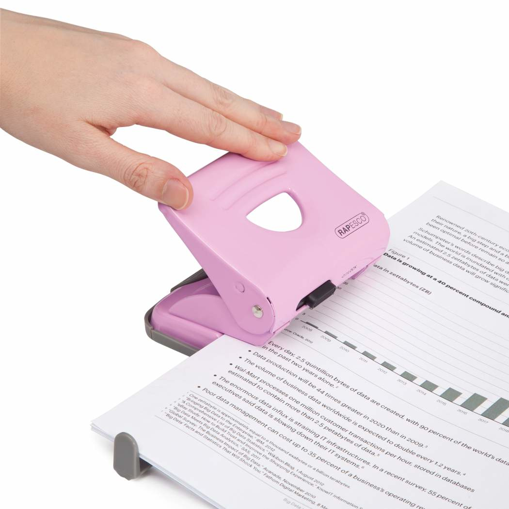 Rapesco 825 hole punch Pink
