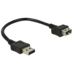 DeLOCK 0.2m 2xUSB2.0-A USB cable USB 2.0 USB A Black