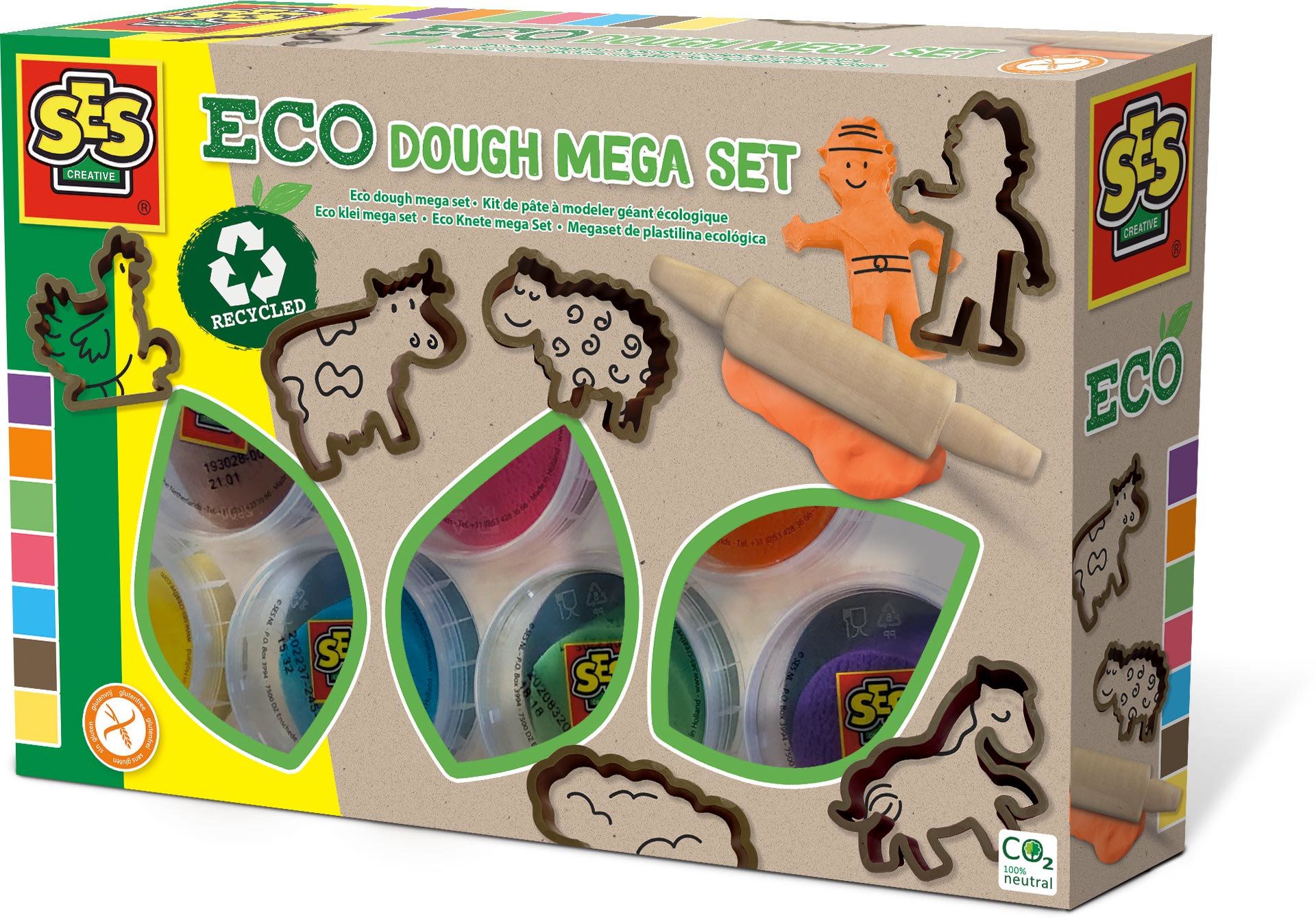 SES Creative Eco dough mega set (7x90gr with tools)
