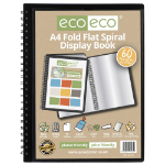 Eco Eco A4 50% recycled 60 pocket Fold Flat Spiral display book - Single