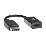 Tripp Lite P136-06N-H2V2LB DisplayPort to HDMI Active Adapter (M/F), Latching Connector, 4K 60 Hz, DP1.2, HDCP 2.2,Black, 6 in.