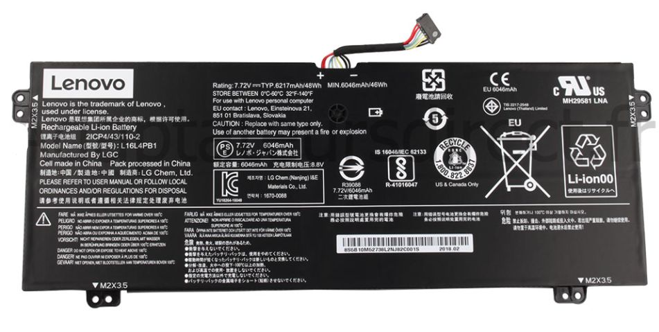 Image of Lenovo Battery 48WH 4 Cell 5B10Q38238, Battery, Lenovo - Approx...