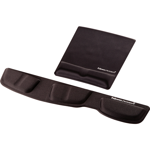 Fellowes Mouse Mat Wrist Support - Health-V Mouse Pad with Antibacterial Protection - Ergonomic Mouse Mat for Computer, Laptop, Home Office Use - Black