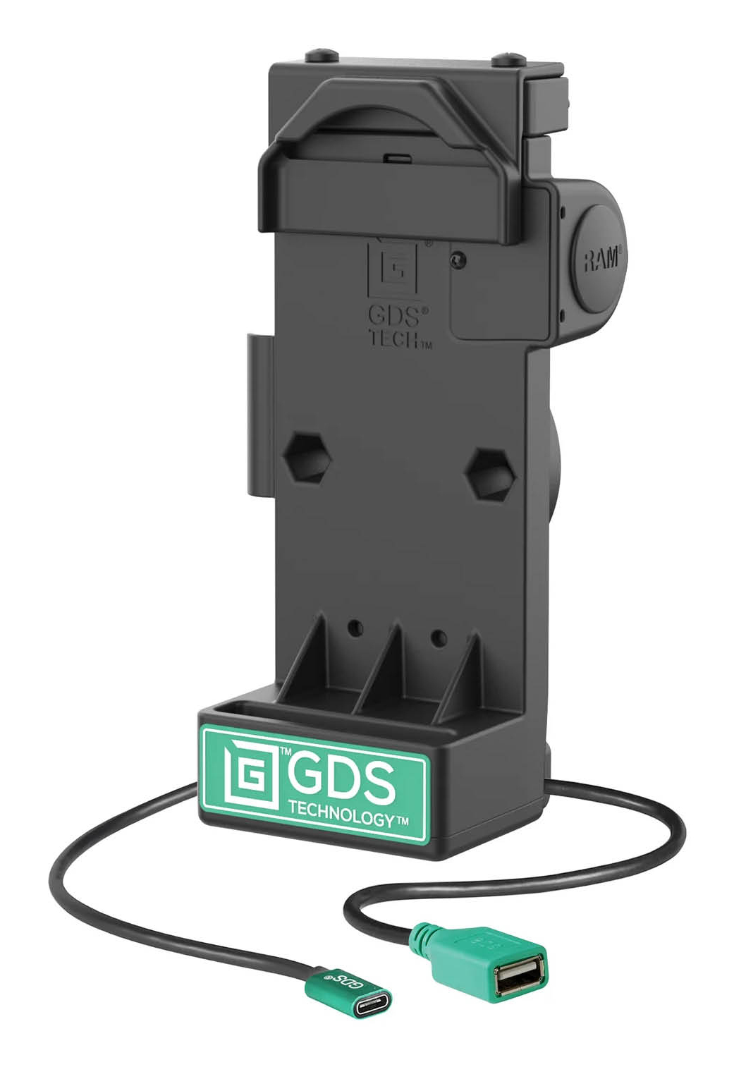EU Product - s GDS Uni-Conn Spring Loaded Charging Dock - 2-Hole AMPS Pattern - USB-C & USB-A Connector - Screw-Set thumbnail