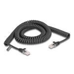 DeLOCK RJ45 Coiled Cable male to male Cat.5e 3 m black