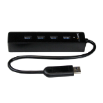 StarTech.com ST4300PBU3 interface hub USB 3.2 Gen 1 (3.1 Gen 1) Type-A 5000 Mbit/s Black