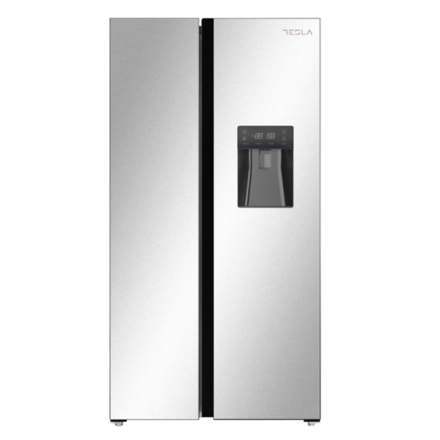 Tesla Dark/Silver 582 Litres Side-By-Side American Fridge Freezer - Inox