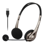 VERBATIM Multimedia Headset with Boom Mic Headphone, Volume Control, USB 3.0 - Grey