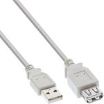 InLine USB 2.0 Extension Cable Type A male / female, beige, 0.3m