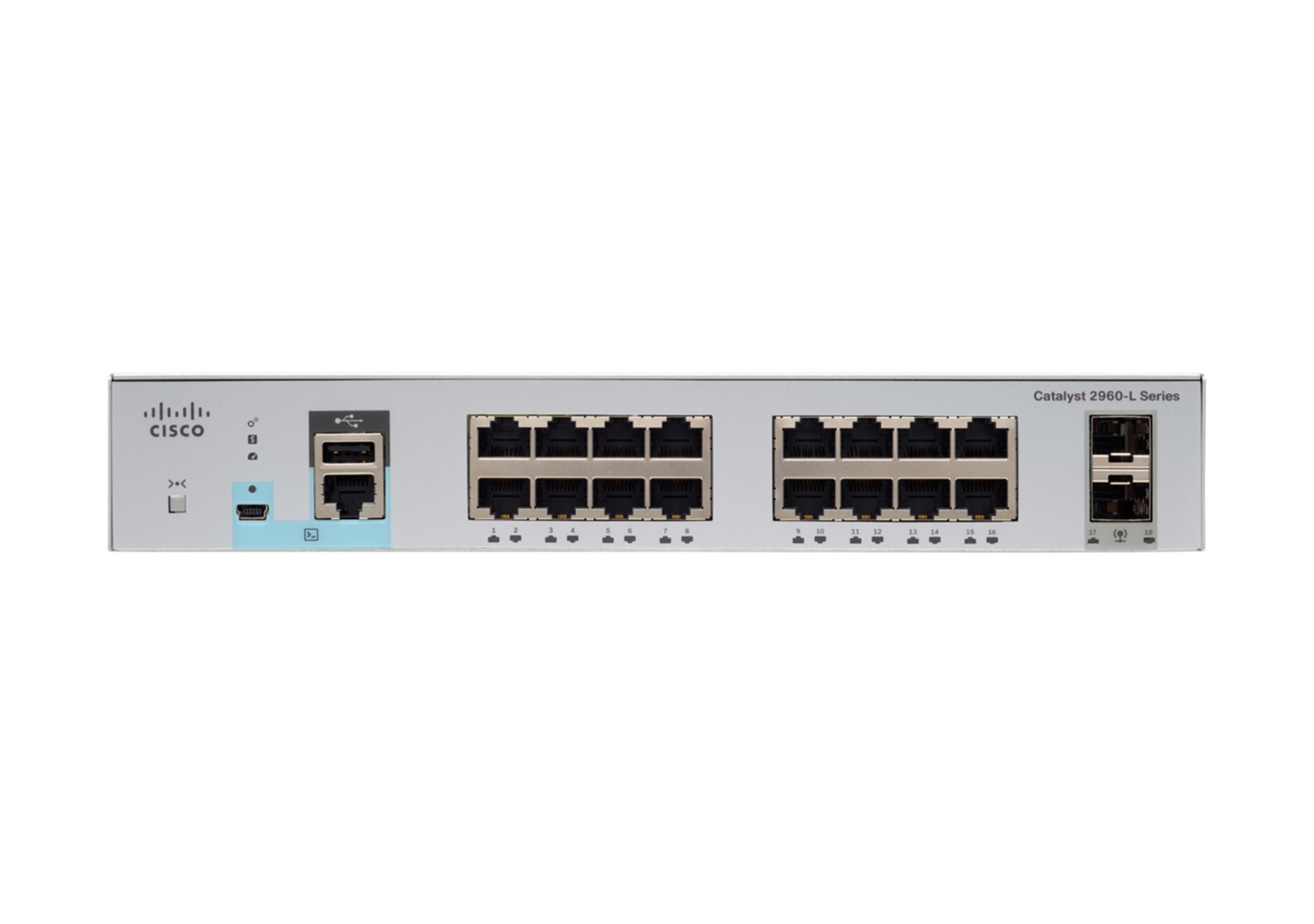 Cisco WS-C2960L-SM-16TS 16-Port Gigabit 1U Network Switch Cisco WS-C2960L-SM-16TS 16-Port Gigabit 1U Network Switch