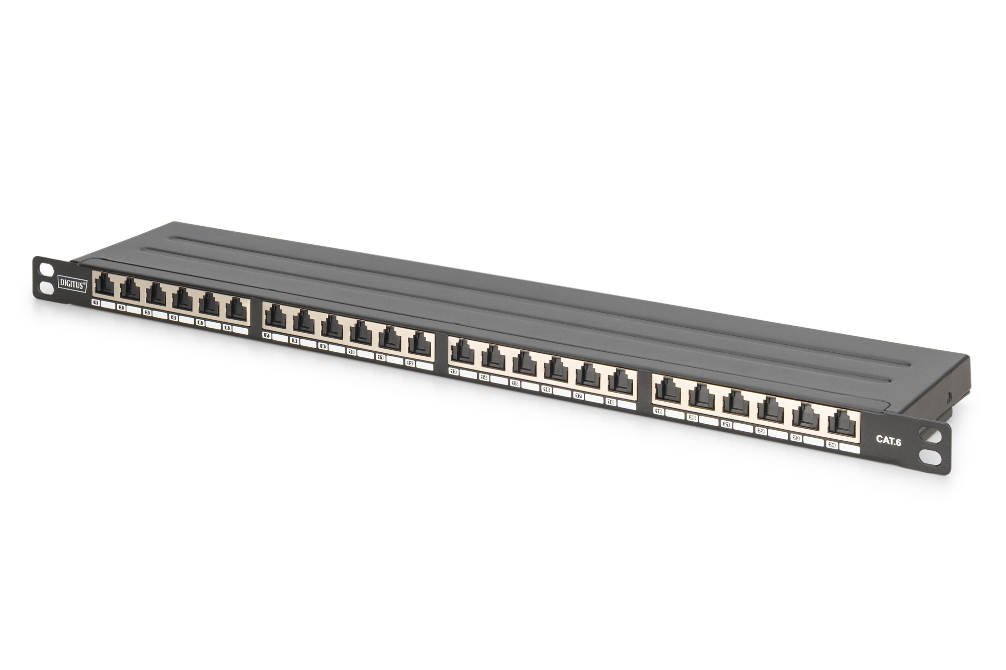 Digitus CAT 6, Class E High Density Patch Panel, shielded, black