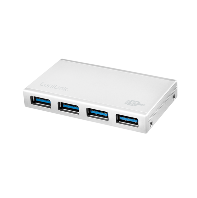 LogiLink USB 3.0 Hub. 4-port. incl. power supply. silver