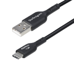 StarTech.com 3ft (1m) USB-A to USB-C Charging Cable, Charge & Sync, 3A, USB 2.0, TPE Jacket - Black USB Charging Cord