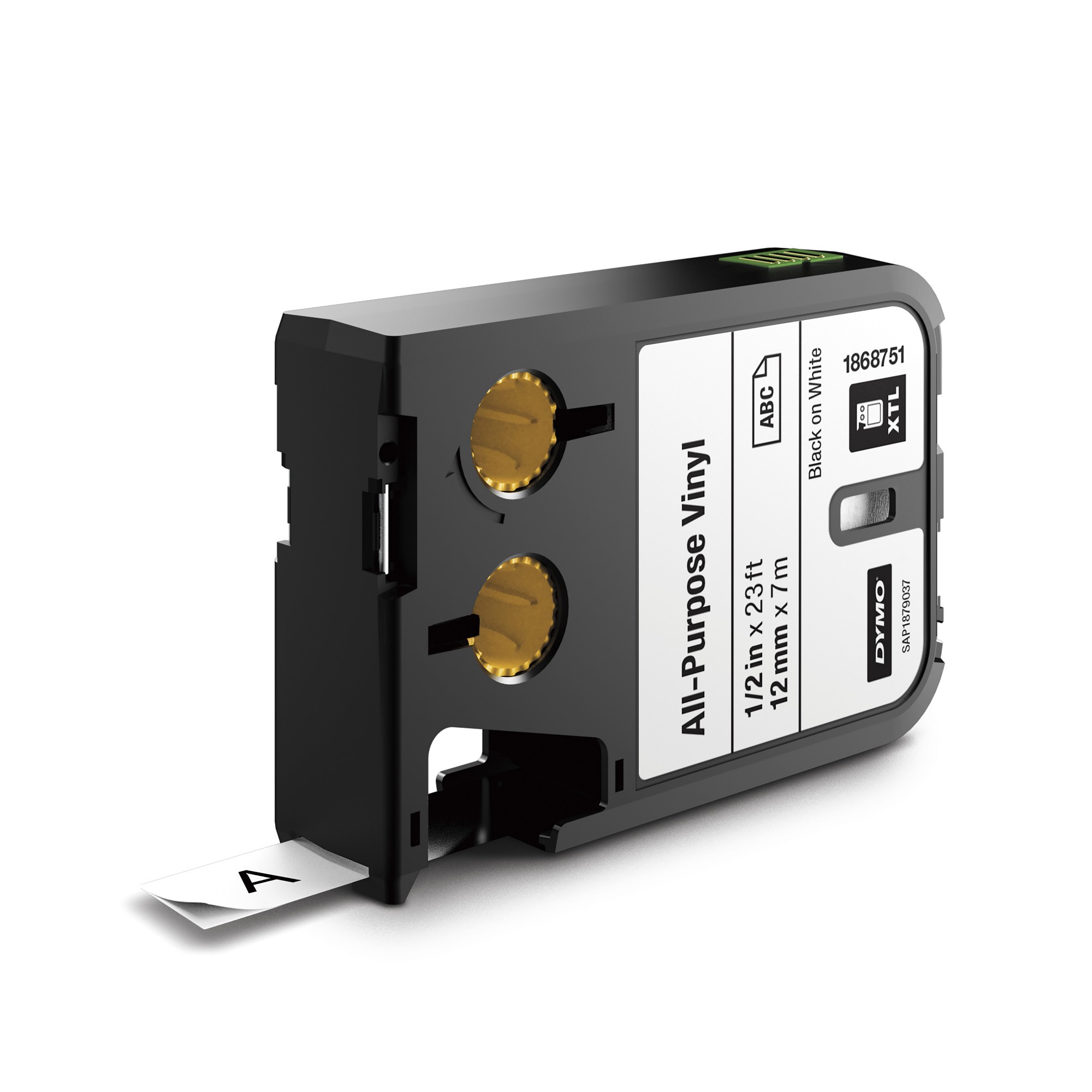 Dymo 1868751 DirectLabel-etikettes Vinyl black on white 12mm x 7m for Dymo Rhino XTL-300/500