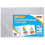 Tiger Multi Punched Pocket Polypropylene A3 90 Micron Top Opening Landscape Clear (Pack 10) - 301245