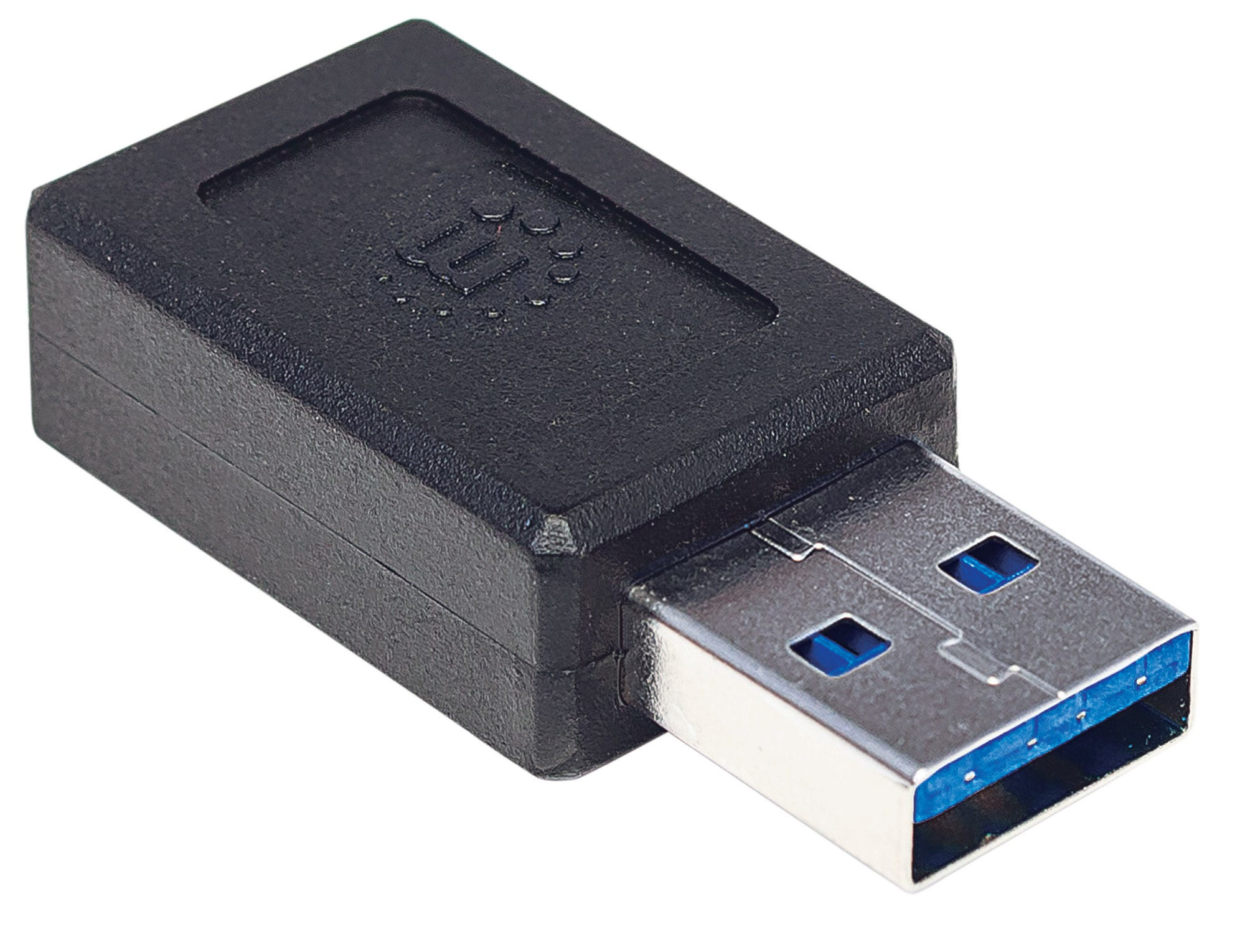 Manhattan USB-C to USB-A Adapter, Female to Male, 10 Gbps (USB 3.2 Gen2 aka USB 3.1), Black, Polybag