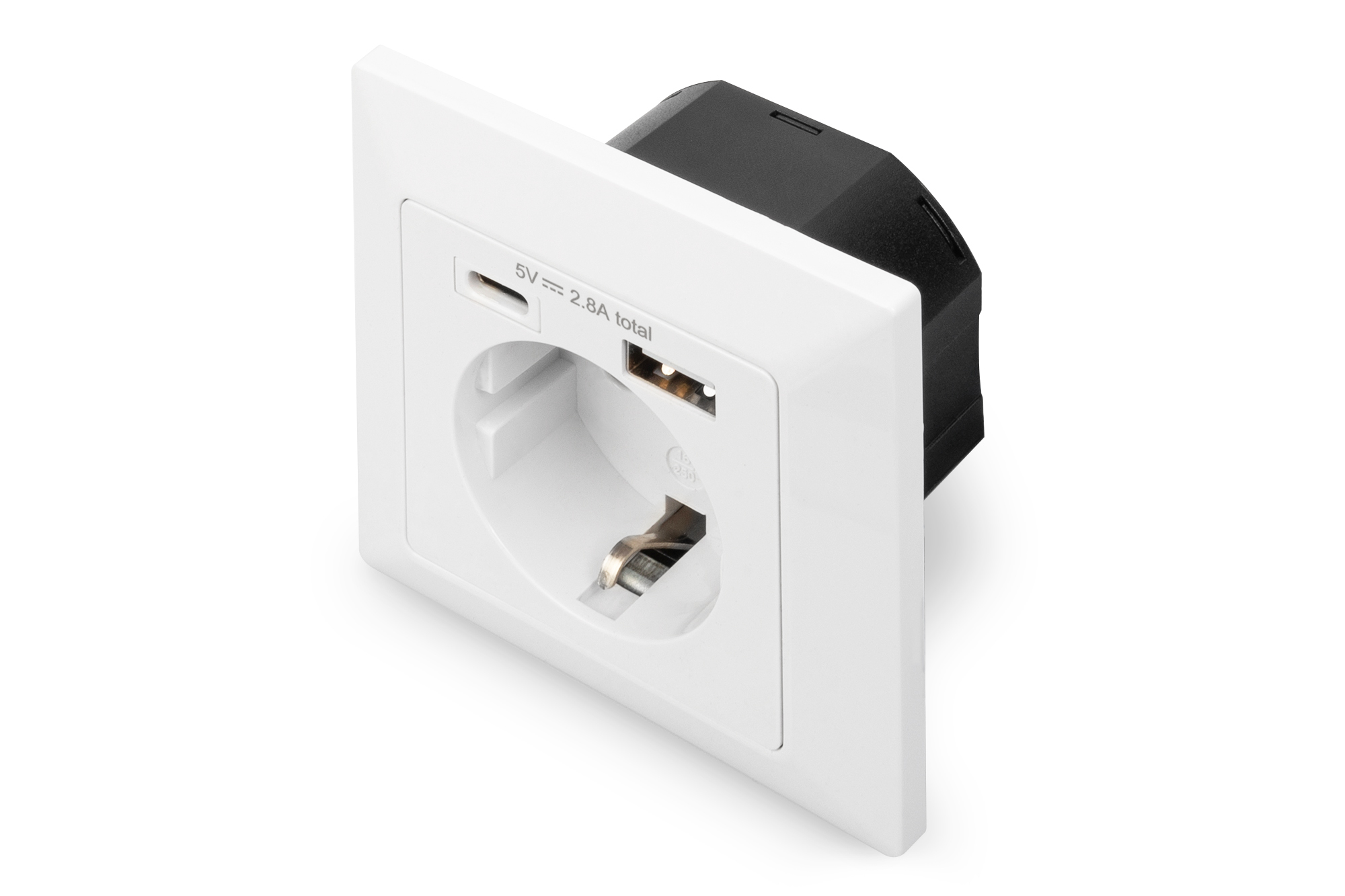 Digitus Safety Plug for Flush Mounting with 1 x USB Type-C™, 1 x USB A