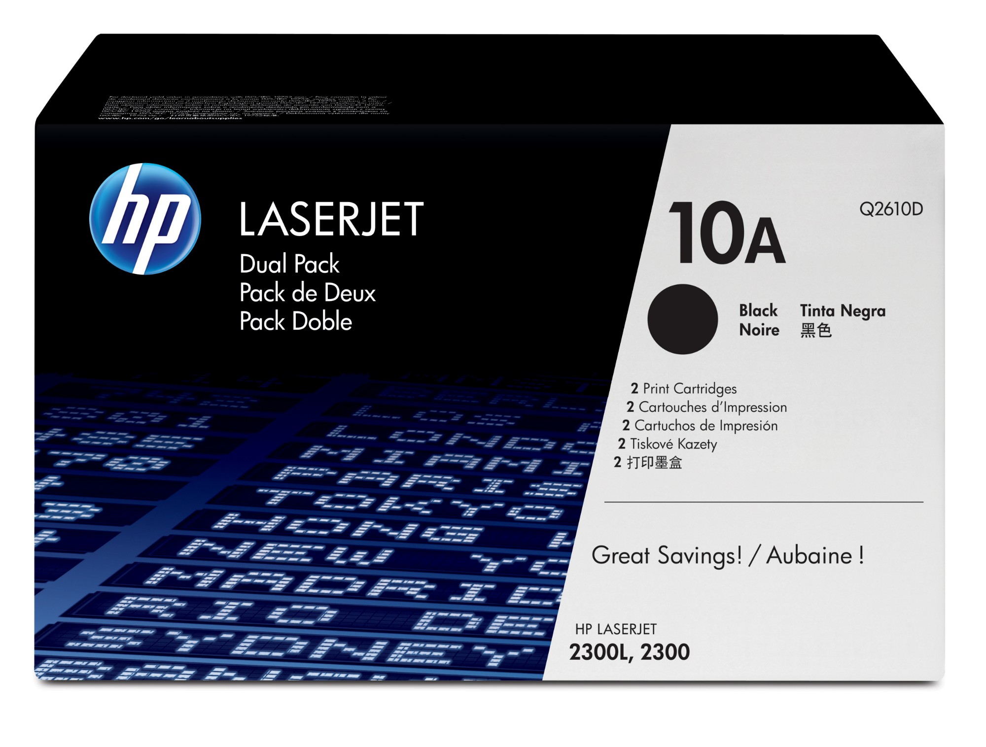 HP Q2610D/10D Toner cartridge black twin pack, 2x6K pages ISO/IEC 19752 Pack=2 for HP LaserJet 2300