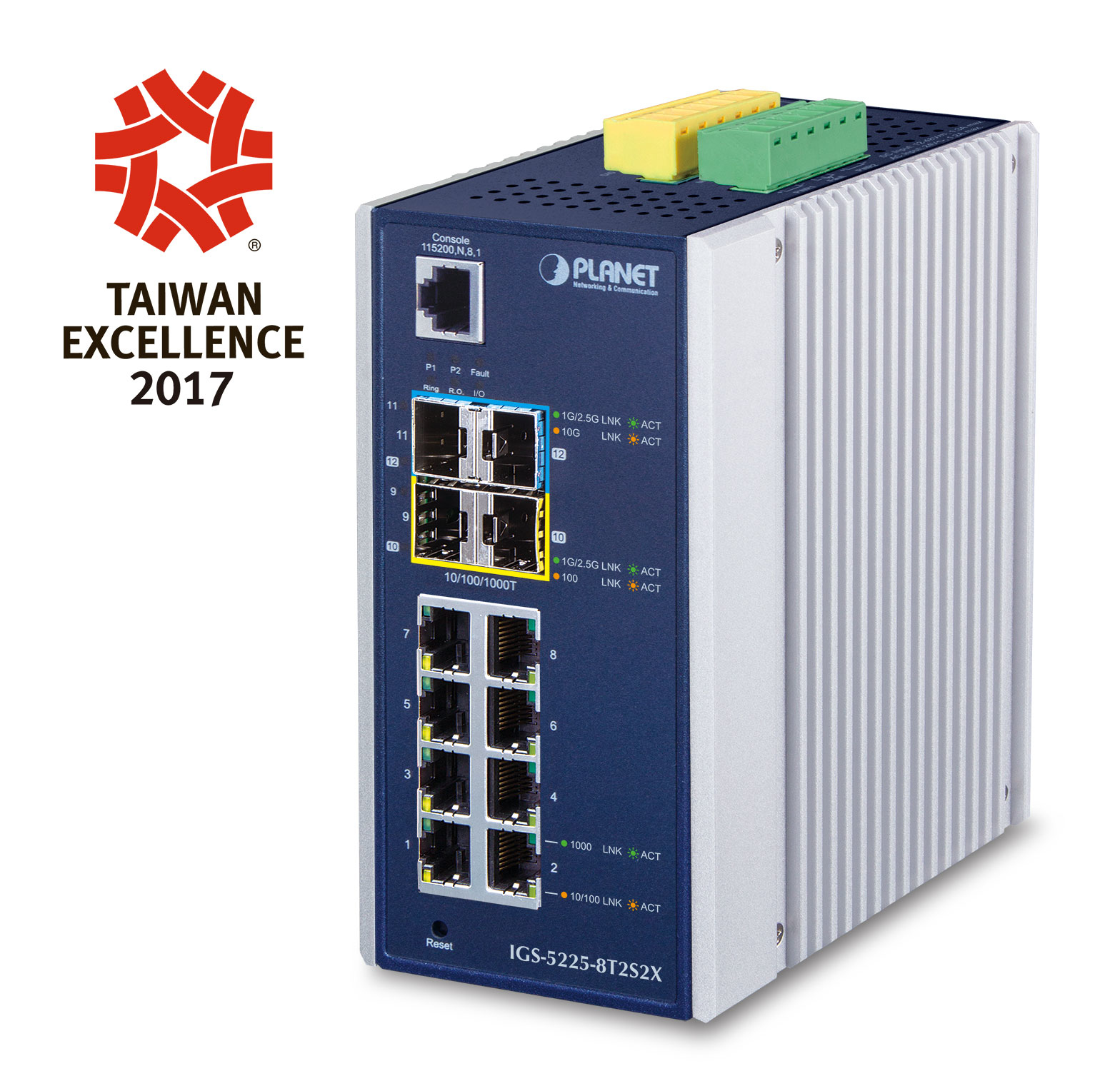 PLANET IGS-5225-8T2S2X network switch Managed L3 Gigabit Ethernet (10/100/1000) Blue, Silver