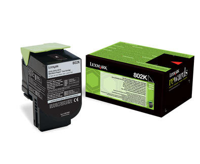 Lexmark 80C20K0/802K Toner-kit black return program, 1K pages ISO/IEC 19798 for Lexmark CX 310/410/510