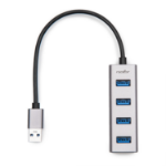 Rocstor Y10A270-A1 interface hub USB 3.2 Gen 1 (3.1 Gen 1) Type-A Aluminum, Gray