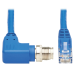 Tripp Lite NM12-604-10M-BL M12 X-Code Cat6 1G UTP CMR-LP Ethernet Cable (Right-Angle M12 M/RJ45 M), IP68, PoE, Blue, 10 m (32.8 ft.)