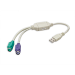 SYBA SY-USB-PS2 PS/2 cable 2x 6-p Mini-DIN USB A White