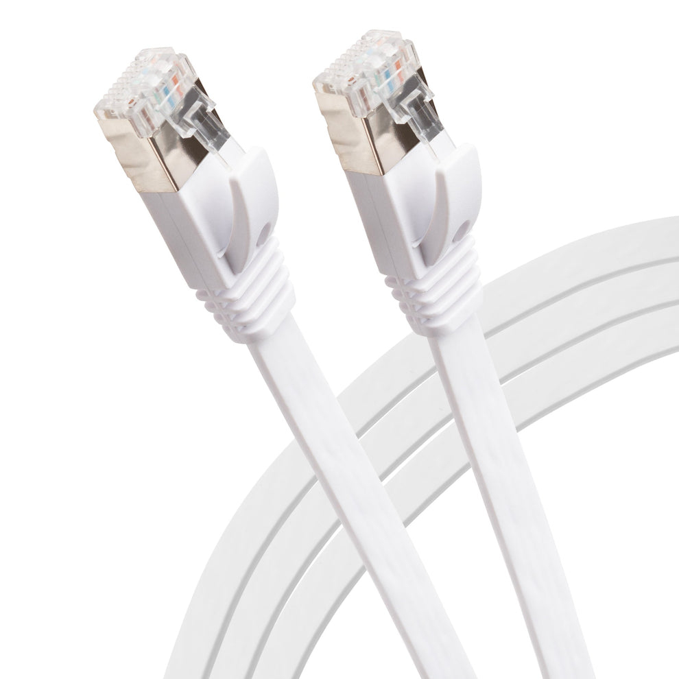 RJ45 CAT6 UTP Flat Ethernet LAN Cable - White - 15m thumbnail
