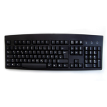 Accuratus KYBAC260-USBBLKGRHY; German language USB & PS2 full size keyboard in black. .