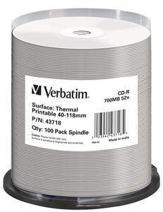 Image of Verbatim CD-R Thermal Printable No ID Brand