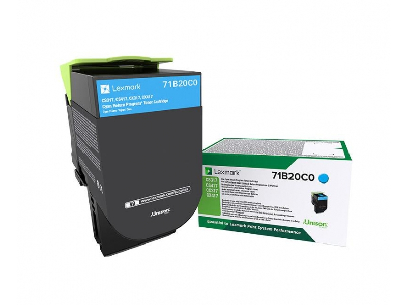 Image of Lexmark 71B20C0 Toner-kit cyan return program, 2.3K pages ISO/IEC...