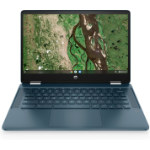 HP Chromebook x360 14b-cb0004na Intel® Pentium® Silver N6000 35.6 cm (14") Touchscreen Full HD 8 GB LPDDR4x-SDRAM 128 GB eMMC Wi-Fi 6 (802.11ax) ChromeOS Blue