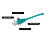 connektgear 0.5m RJ45 CAT6 UTP Stranded Flush Moulded LS0H Network Cable - 24AWG - Green