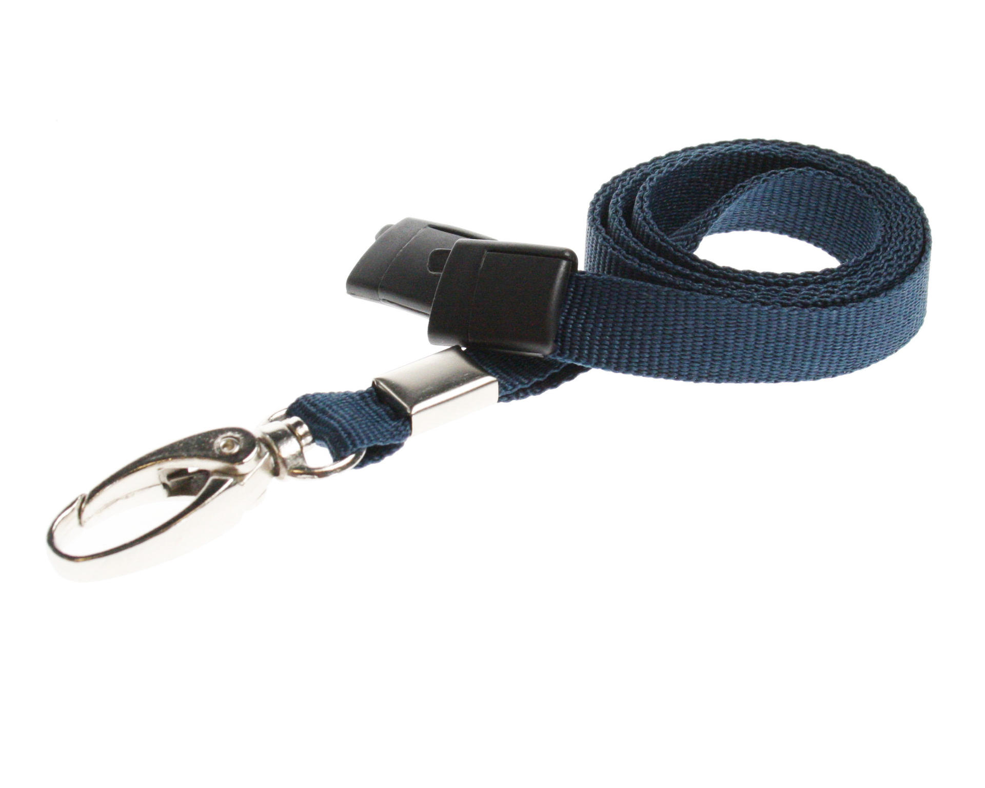 Image of Digital ID 10mm Recycled Plain Dark Blue Lanyards with Metal...