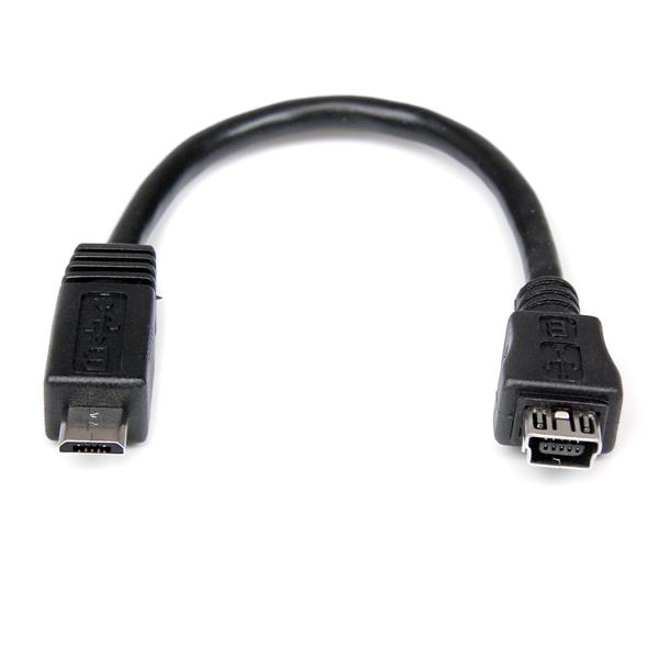 Image of StarTech.com 6in Micro USB to Mini USB Adapter Cable M/F