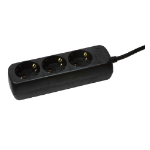 LogiLink LPS205B power extension 1.4 m 3 AC outlet(s) Black
