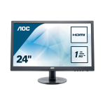 AOC Essential-line E2460SH computer monitor 61 cm (24") 1920 x 1080 pixels Full HD LCD Flat Matt Black