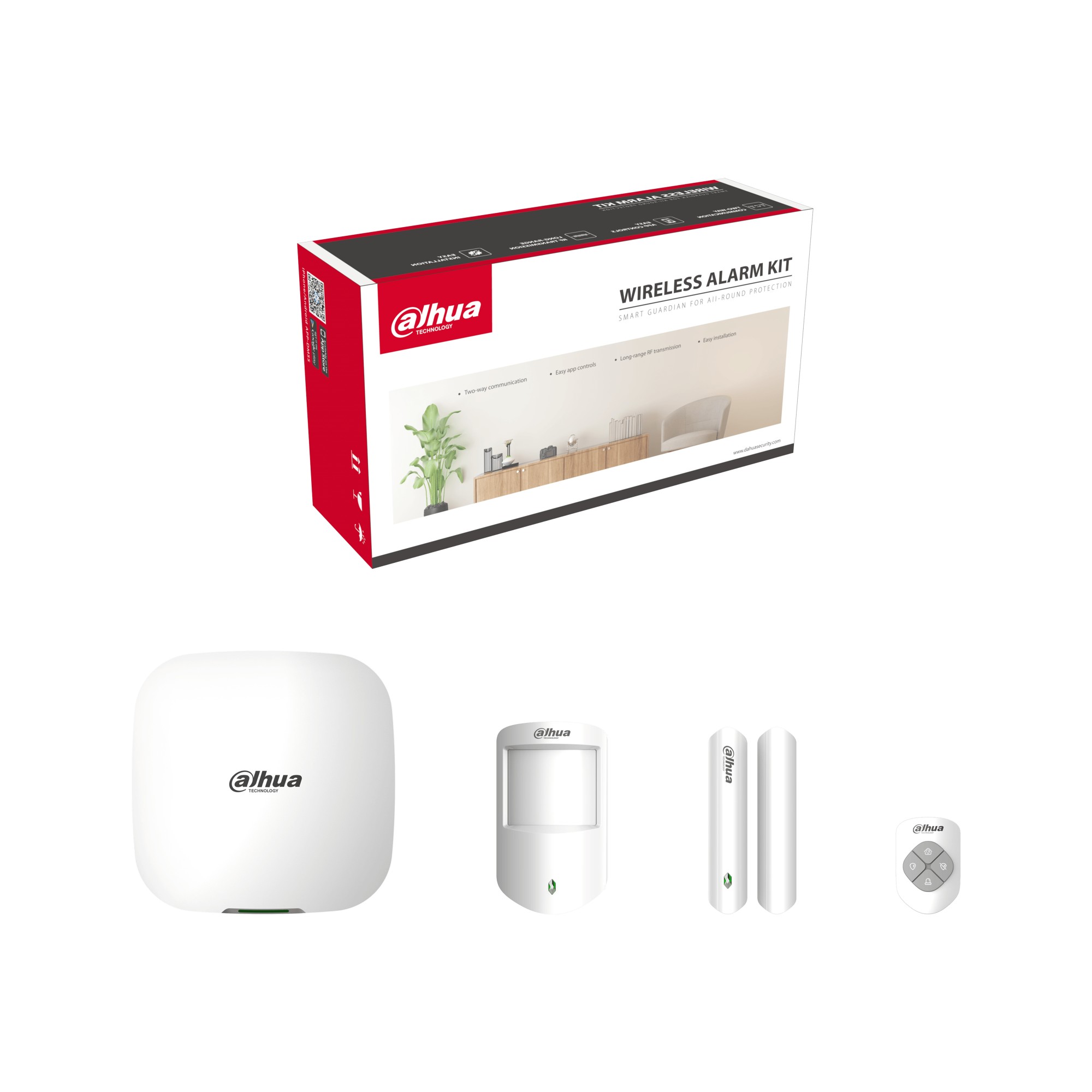 AirShield Alarm KIT -  Including one each of Wi-Fi  Model Hub, PIR, Magnetic Contact, and Keyfob thumbnail
