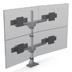 HAT Design Works E5 Two Over Two Static Pole 27" Desk Black