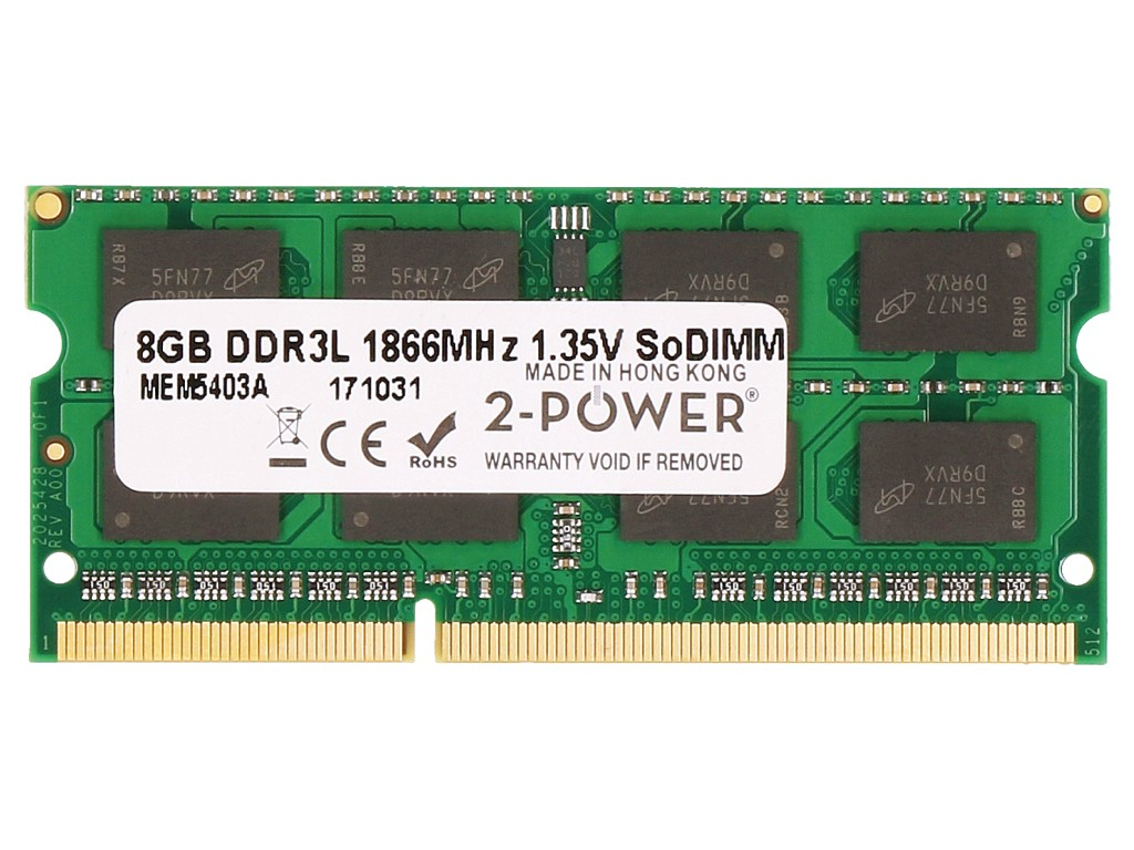 2-Power 8GB PC3-14900 1866MHz 1.35V SODIMM Memory