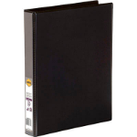 MARBIG CLEAR VIEW INSERT BINDER A4 3D RING 25MM BLACK