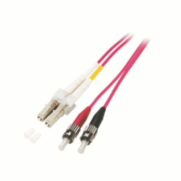 2 meter LWL Fibre optic Cabel Duplex Jumper LC/ST 50/125 Micron Patch Cable OM4 LSZH, Voilet - 7003424