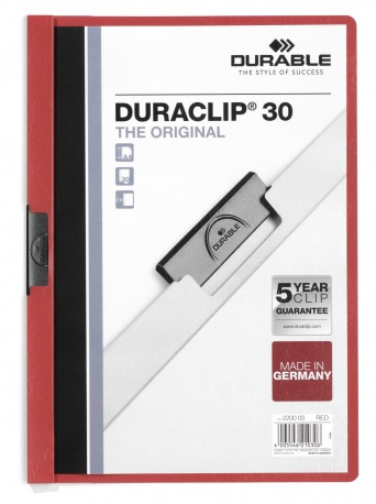 Durable Duraclip 30 report cover Red, Transparent PVC