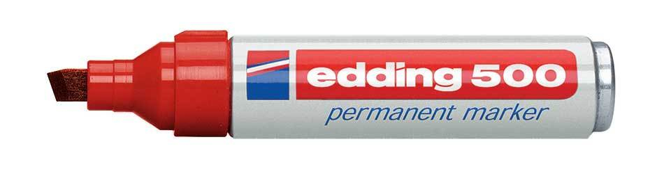 Image of Edding 500 permanent marker Chisel tip Red 10 pc(s)