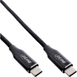 InLine Magnetic USB-C cable, USB-C male/male, 100W, black, 1.5m