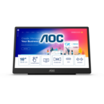 AOC 16T2 touch screen monitor 39.6 cm (15.6") 1920 x 1080 pixels Multi-touch Black
