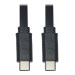 Tripp Lite U040-003-C-FL USB-C Flat Cable (M/M), USB 2.0, Thunderbolt 3, Black, 3 ft. (0.91 m)