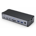 eSTUFF GLB232006 laptop dock/port replicator Wired USB 3.2 Gen 1 (3.1 Gen 1) Type-C Aluminium, Black