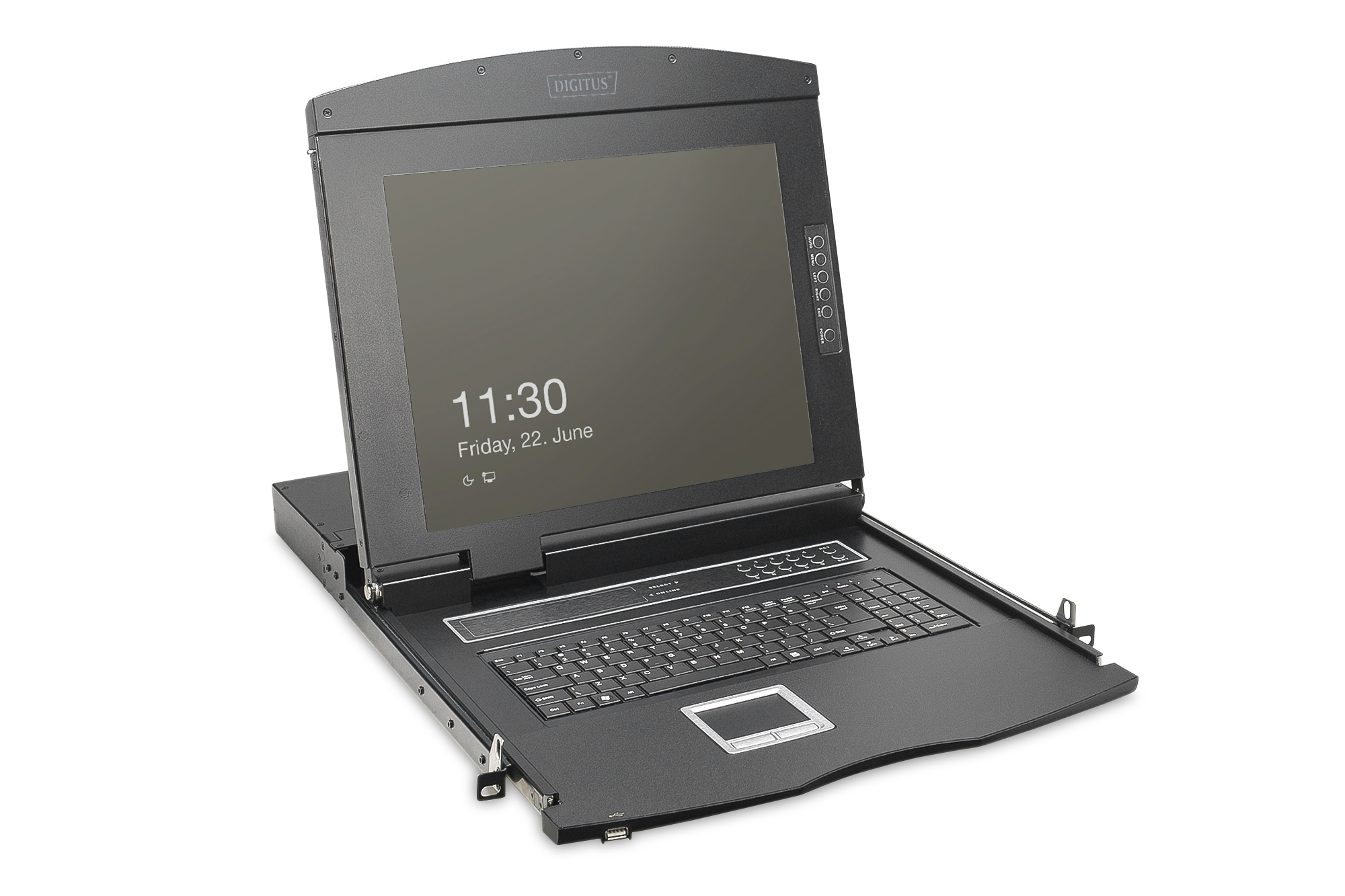 Digitus 19" HD LCD KVM console, 8-port VGA, US keyboard