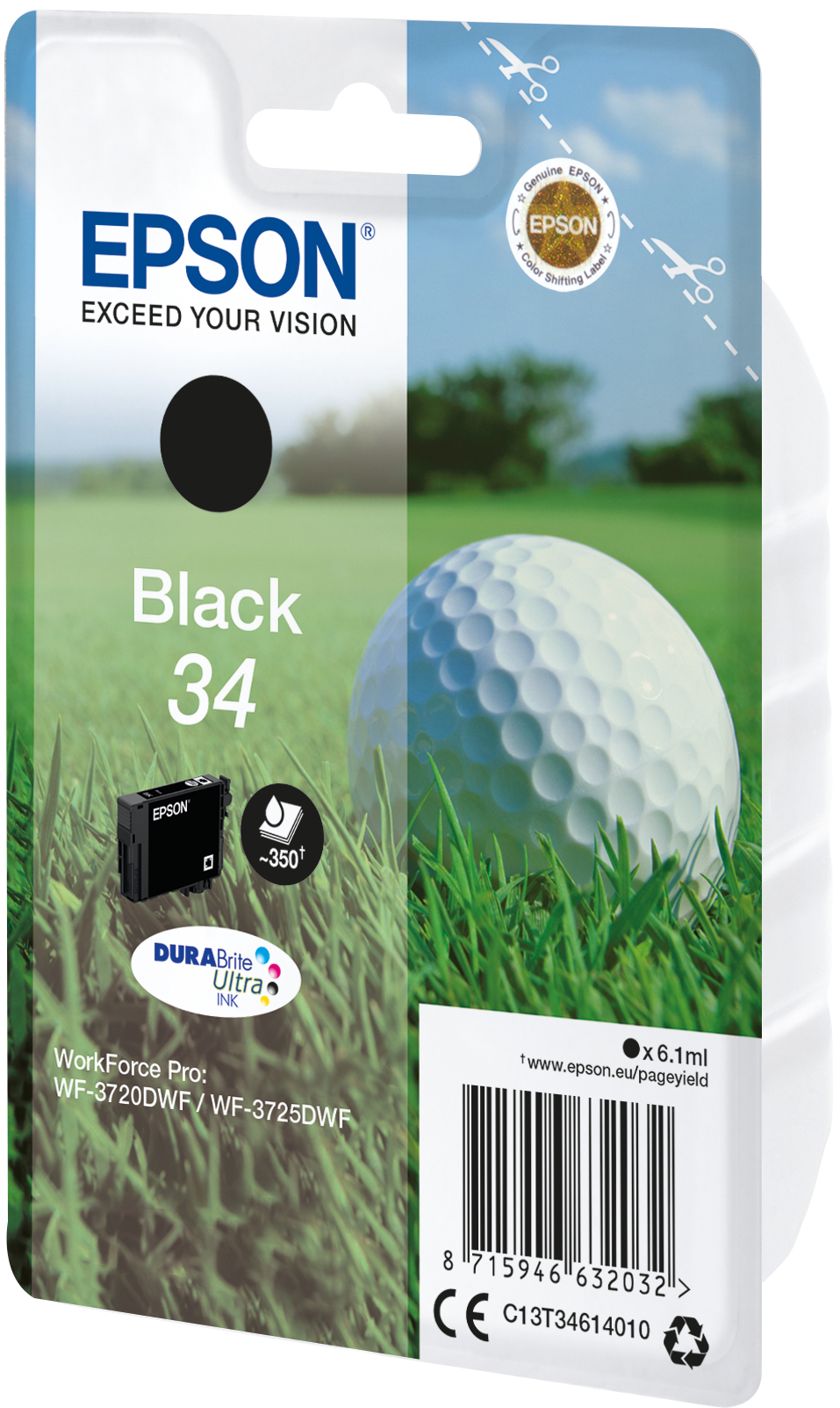 Epson C13T34614010/34 Ink cartridge black, 350 pages 6,1ml for Epson WF-3720